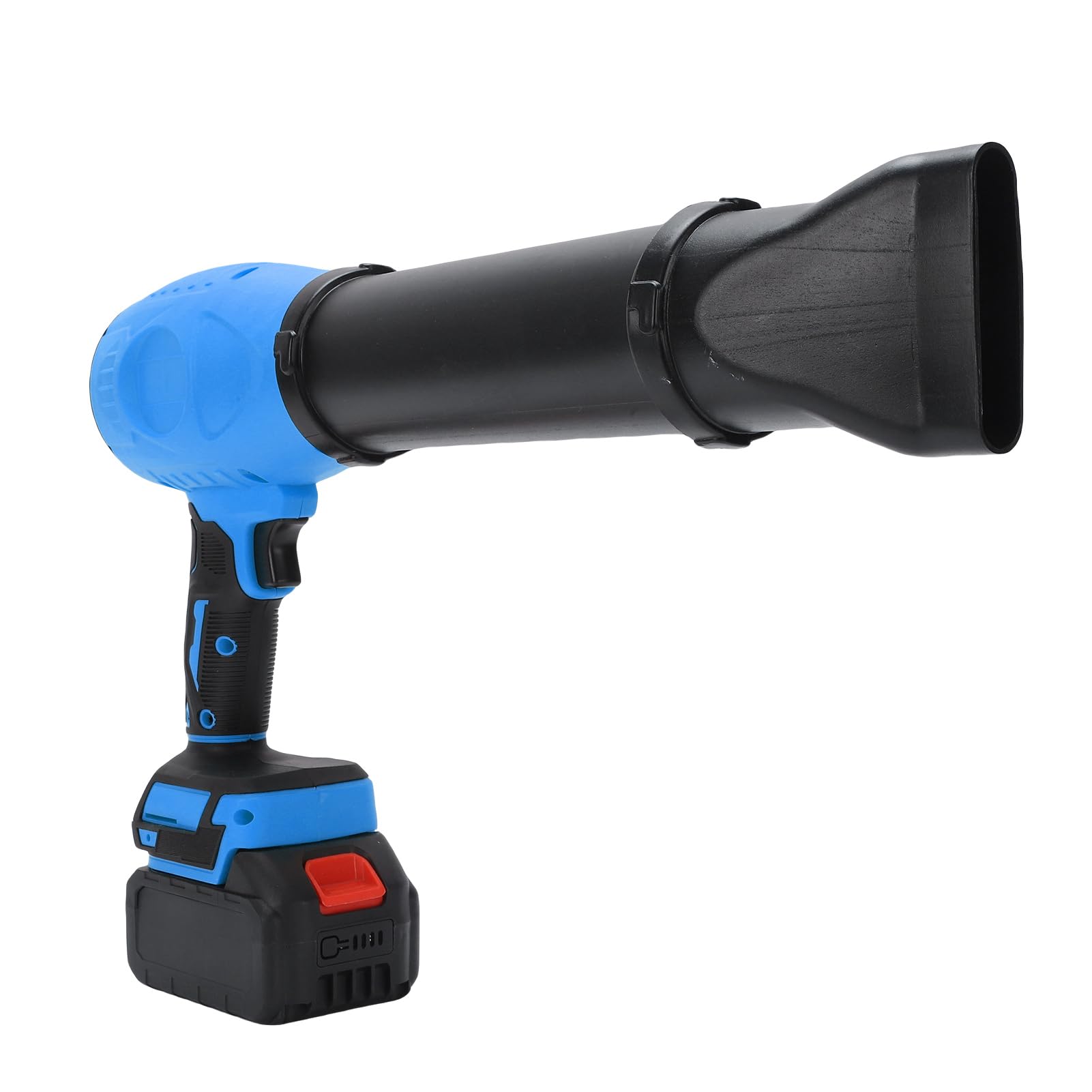 Soplador de Hojas Inalámbrico, Ventilador Ajustable de Velocidad Continua de 33000 RPM con 2 Baterías de 2600 MAh, 2 Tubos de Extensión para Limpiar Hojas y Residuos de (Enchufe Azul-UE)