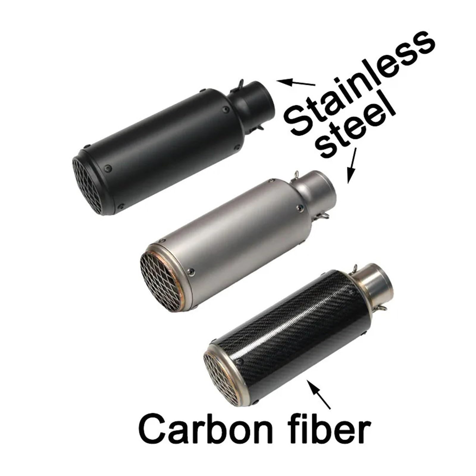 Universal 51mm Motorcycle Exhaust Pipe Carbon Fiber Or Stainless Steel With Straight Design,Accessori Moto(Carbon)
