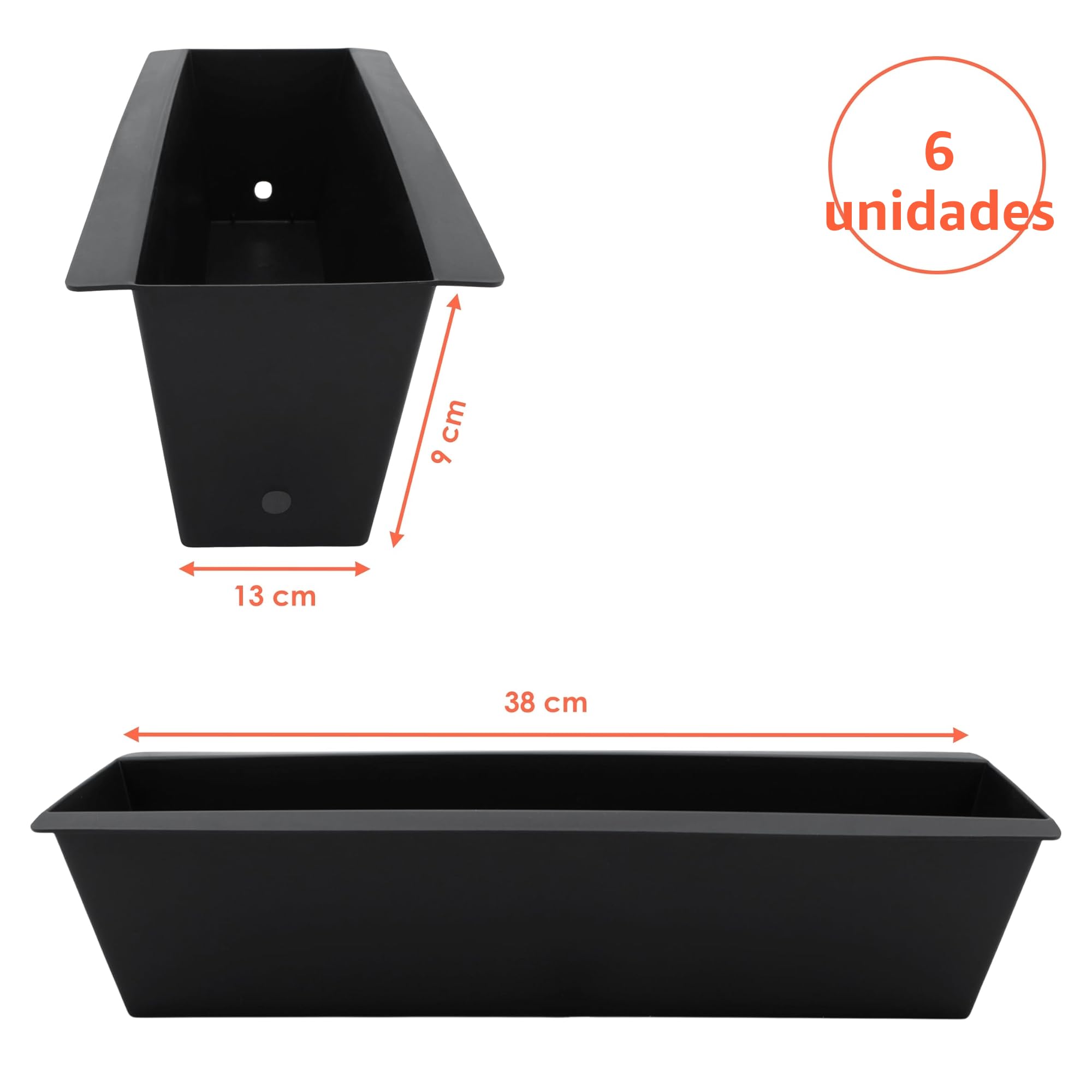 Spetebo Inserto para Maceta de Palé Europeo – 6 Piezas/Plástico en Antracita – Maceta para balcón/Caja para Plantas