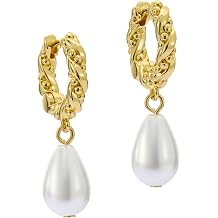 Ted Baker London Tilly Twisted Pearl Drop Earrings for Women Gold/Pearl