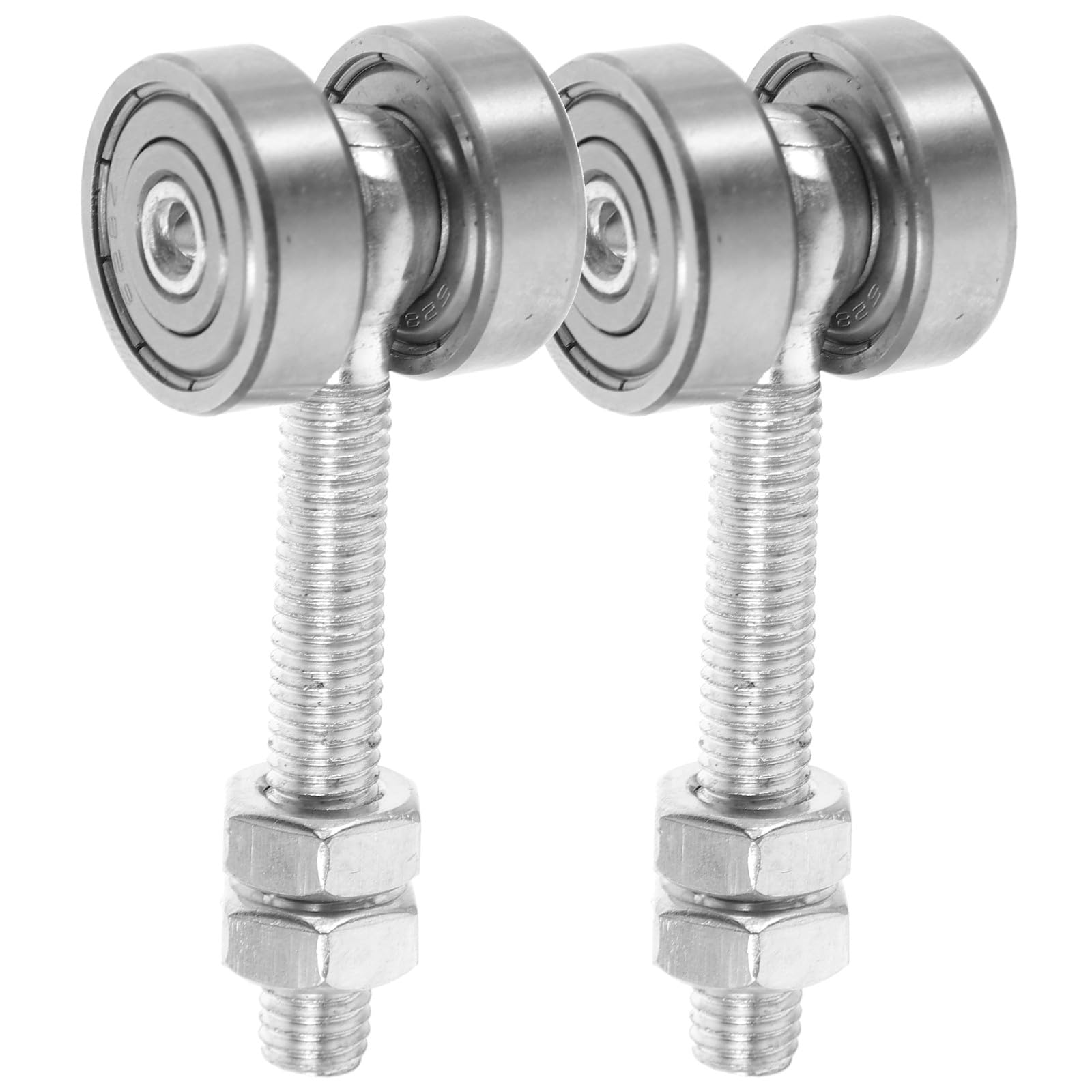 Ipetboom 2Pcs Sliding Door Roller Trolley Assembly with Extended Double Bearings White Small Wheel Pulley for Cabinet and Strut Channel Heavy Duty Hardware