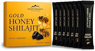 Miel aphrodisiaque puissant – Shilajit, Safran, Ashwagandha – Testostérone masculine, Boost d'énergie, libido & virilité – Sans ingrédients chimiques – 10 doses 15g – Stimulation naturelle pour homme