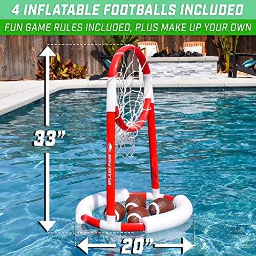 Gosports Splash Pass Floating Pool Football Game Includes Hoop, 4 Footballs And Pump #TOP2