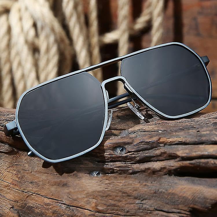 Oversized Polarized Square Aviator Sunglasses for Men Women Vintage Sun Glasses Large Retro Metal Mens Shades4