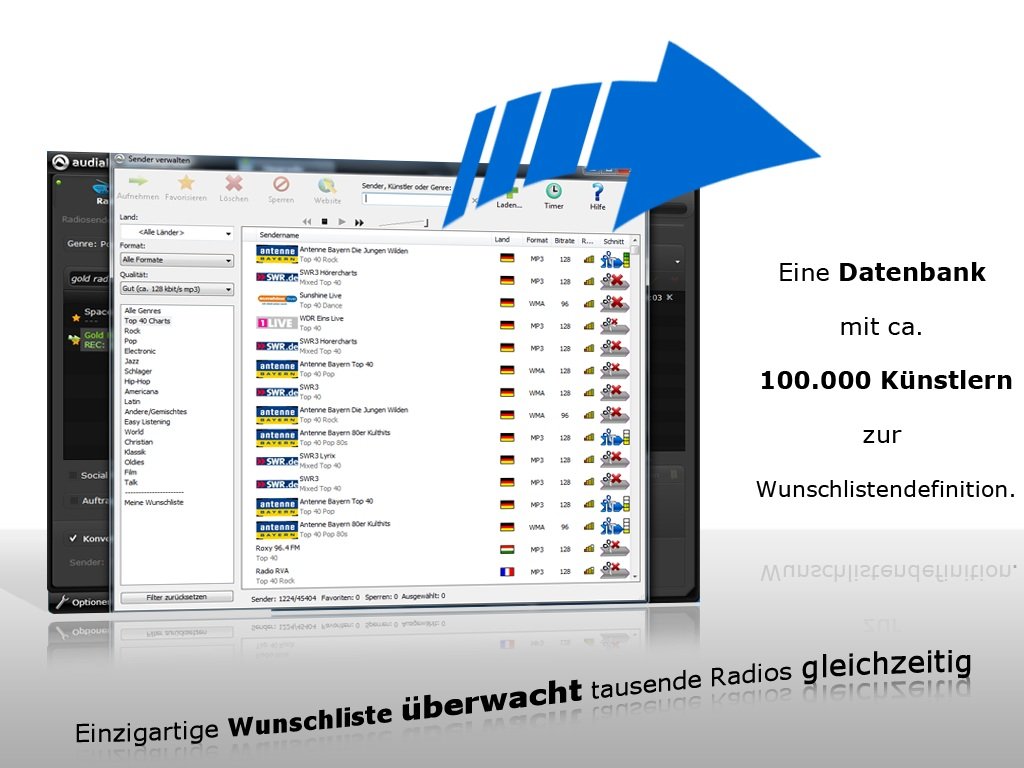 audials Radiotracker 8 Platinum, CD-ROM: Gezielt Wunschmusik als MP3 aus Webradios mitschneiden. Alle Radios & Podcasts genießen. Unterhaltung Cool & Clever