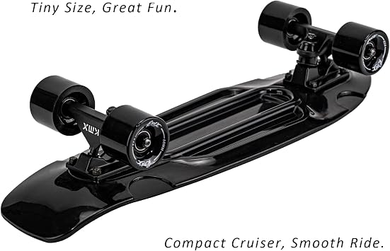 KMX Classic Retro Mini Cruiser Skateboard for Kids, Teens, Adults | Portable Compact Cruiser for Boys,Girls,Students,Beginners & Pros,Smooth Bearings,PU Wheels,Aluminum Trucks