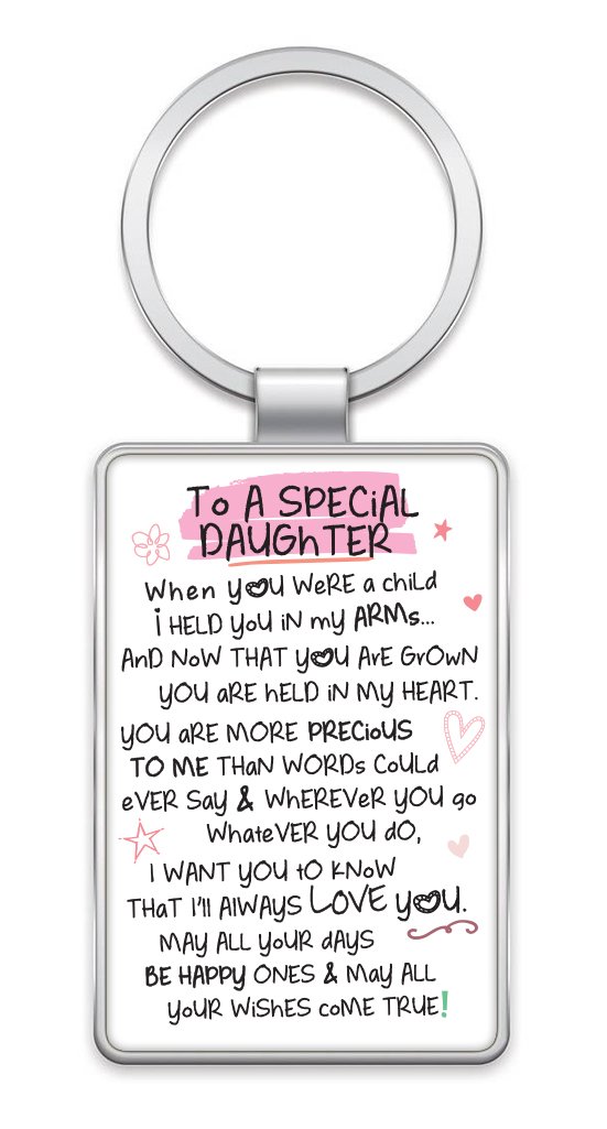 Wpl White Inspired Words Keyring - To A Special Daughter - Gift Ideas