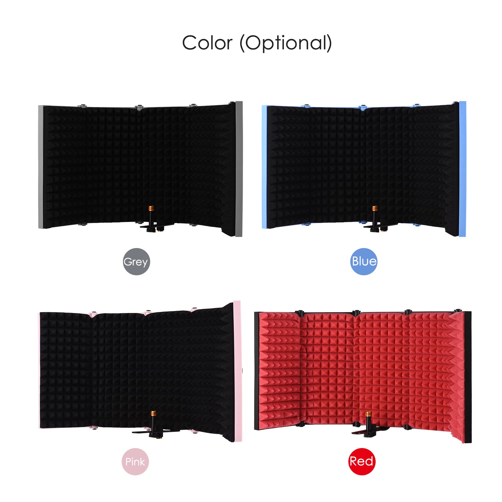 Mikrofon Windschutz 5-Türer Professionelle Studio Aufnahme Mikrofon Isolation Shield Faltbarer Popfilter Mikrofon Windschutz mit hoher Dichte EVA Schaum Schallabsorbierende Aufnahmegeräte