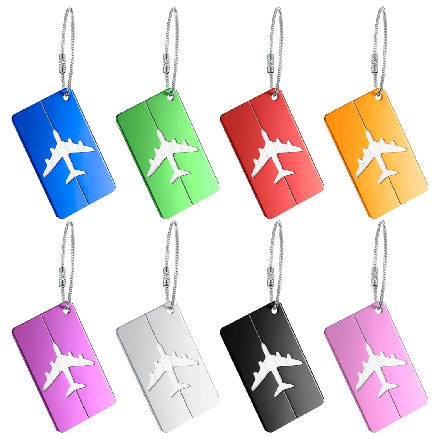 VAAYUT Metal Luggage Tags with Name Address Tel Email Labels - Travel Suitcase Baggage Handbag Labels to Prevent Loss for Business Trips (Multicolour), 4-PCS-image-49