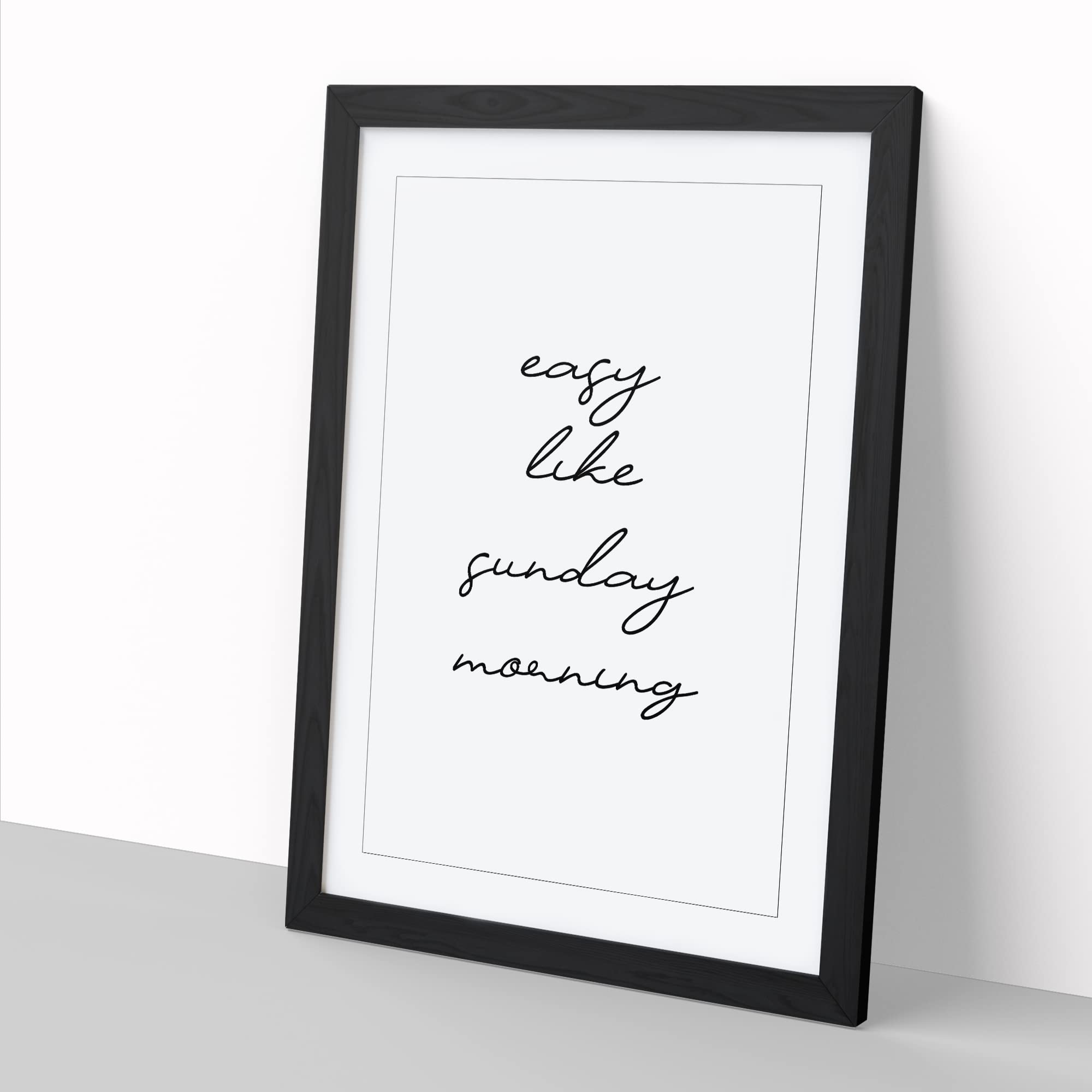 Easy Like Sunday Morning V2 Typography Quote Framed Wall Art Print - Image 3