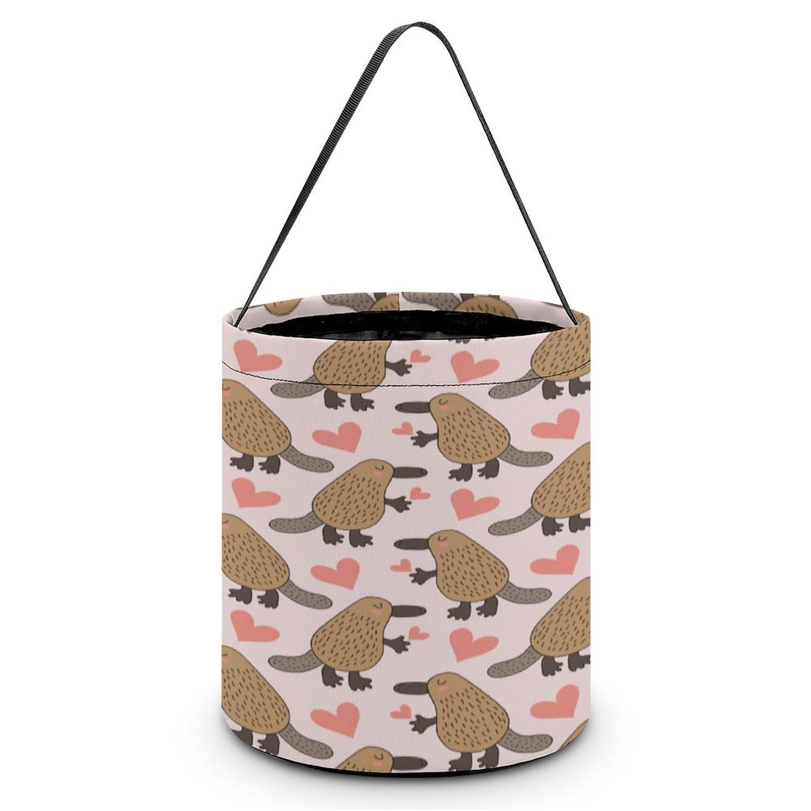 Cartoon Platypus Cute Easter Basket Bags Eggs Bucket Candy Tote Decorations Gifts Party Storage Bag