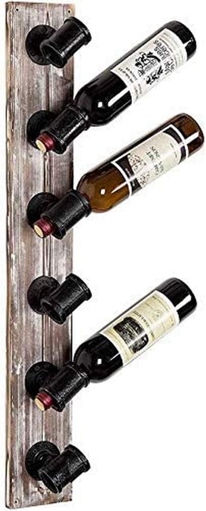 MiroDo Wall Mounted Wood Wine Rack Wine Shelf Wall Mounted Wall Mounted Wine Bottle Rack Holds 6 Bottles of Your Favorite Wine Elegant Storage for Kitchen, Dining Room, Bar, O