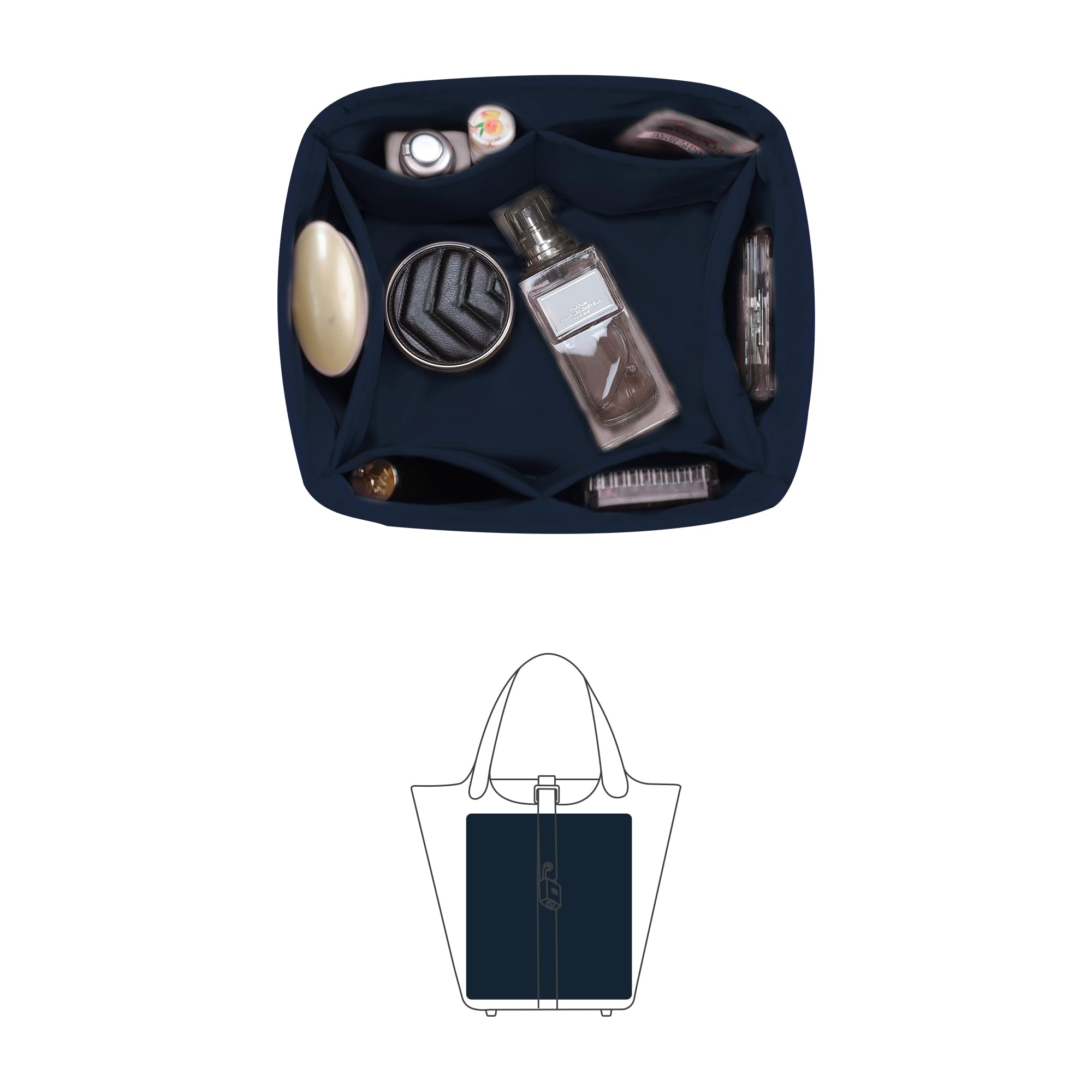 Amazon.co.jp: KINGS IN BAG バッグインバッグ 高級収納バッグ サテン  