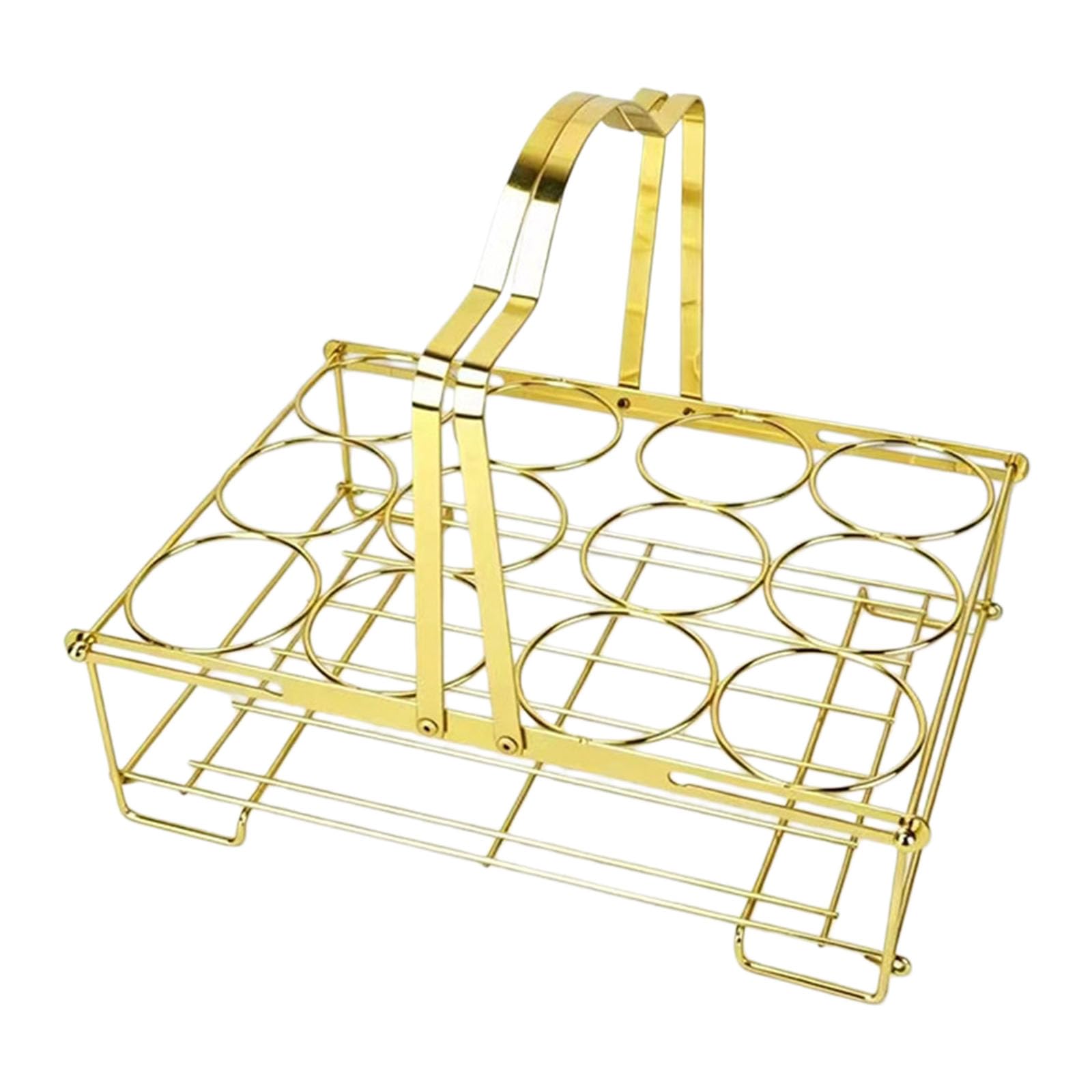 Mekalero Space Saving 12 Position Stand with Ergonomic Grip Rustproof Gold Coating Rustproof Beverage Stand