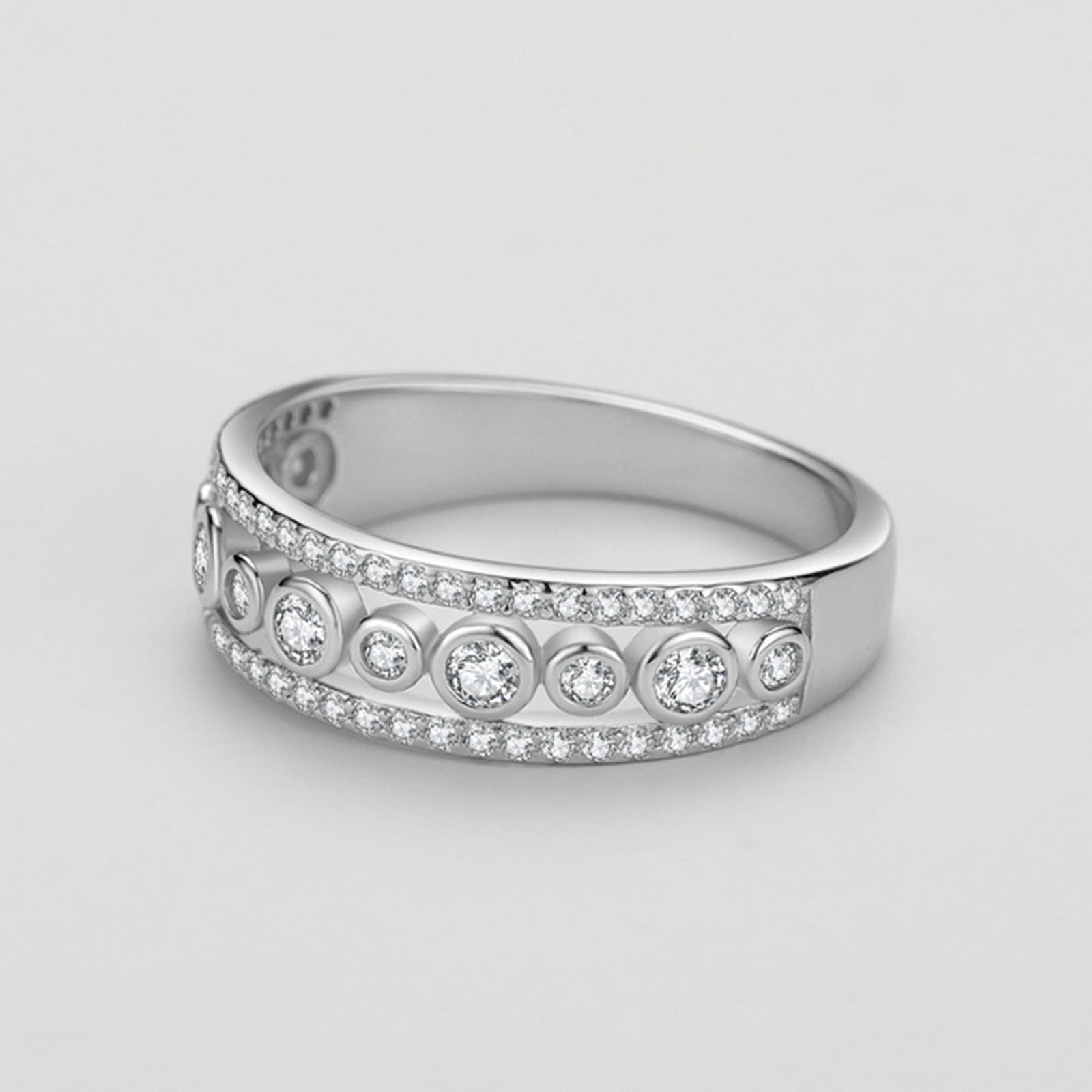 Partnerringe Gelbgold 18 Karat 750, Blase Trauringe mit Labor Erstellt Diamant Echt Gold, Freundschaftsringe Platin PT950, Gr.47-65