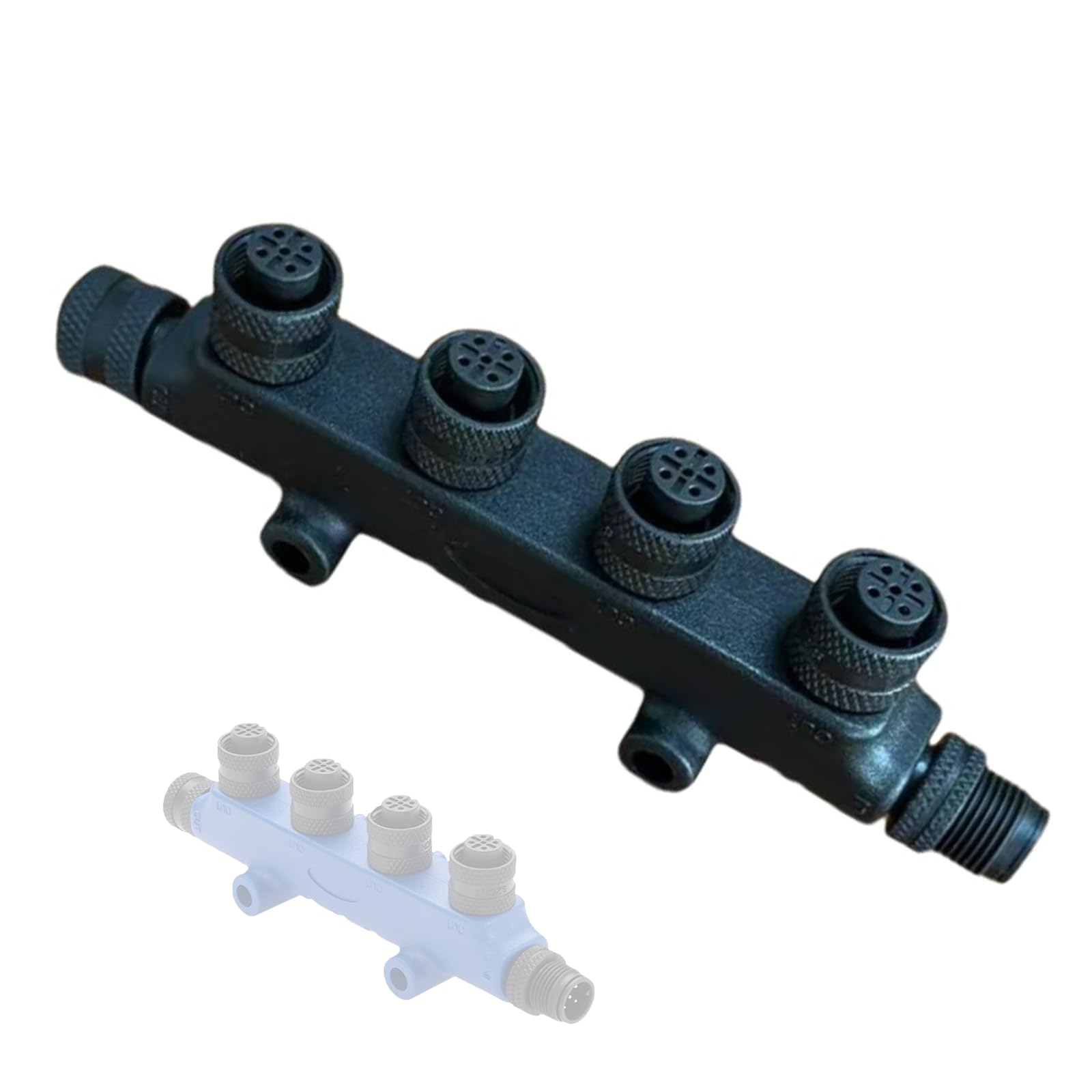 NMEA 2000 N2k 4 Port MultiPort T Connector IP67 M12 5Pin Junction Box Distributor Backbone Drop Cables Tee Splitter 0101107801 for Marine Ship Yacht Lowrance Networks (Black)-image-48