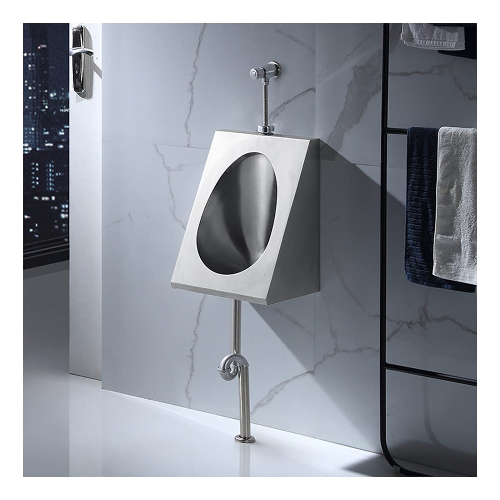 iumLeap Men's Flushing Urinal,Wall Mounted 304 Stainless Steel Toilet,Intelligent Induction Flush Commercial Adult Urinal,Anti-Splash and Anti-Odor Vertical Toilet