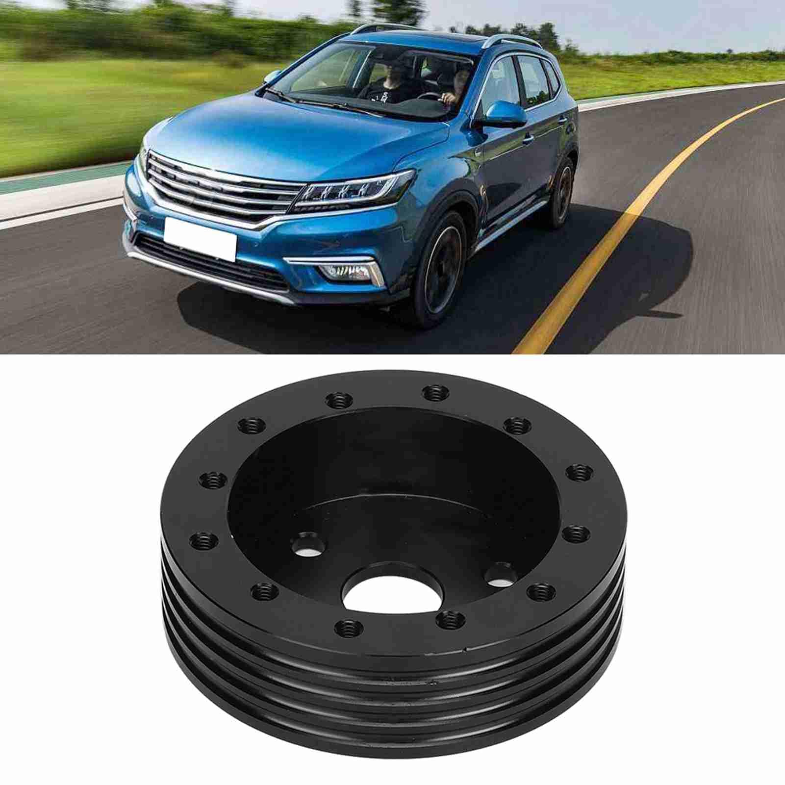 Aluminium-Lenkrad-Abstandshalter, Professioneller 1-Zoll-Nabenadapter für 5 6-Loch-Räder, für Grant, NRG, Schwarz, 1 Satz Hardware für Auto-Enthusiasten (Black)