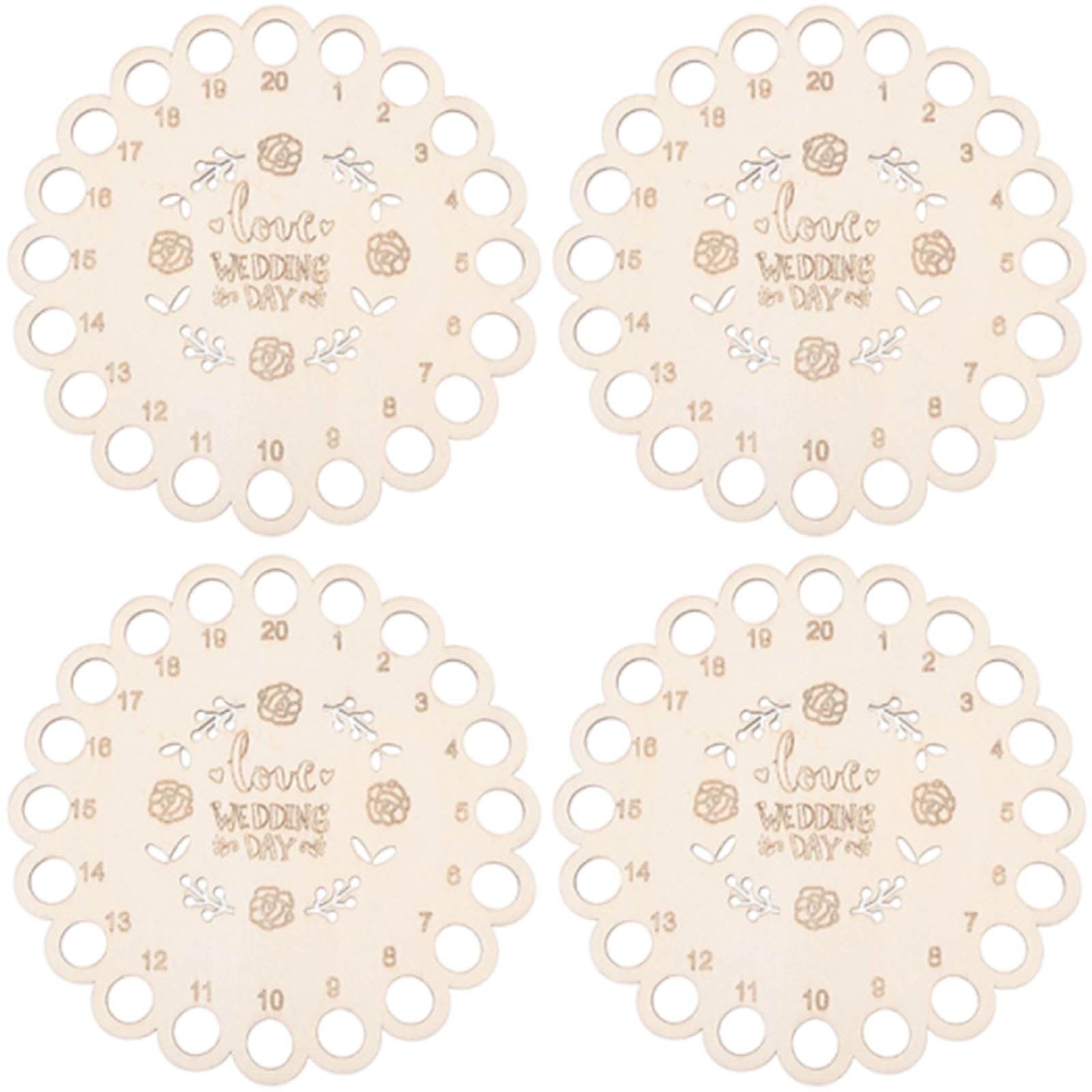 FackLOxc 4Pcs Multipurpose Embroidery Thread Organiser Wood Stitching Thread Holder Disc for Home Travel Wood Floss Organiser