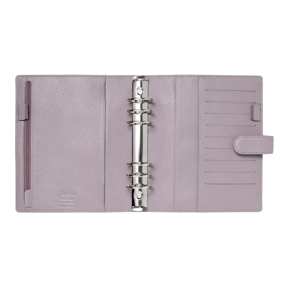 Filofax Norfolk C022641-25, Agenda settimanale 2025, formato tascabile, in morbida pelle pieno fiore, a sei anelli, multilingue