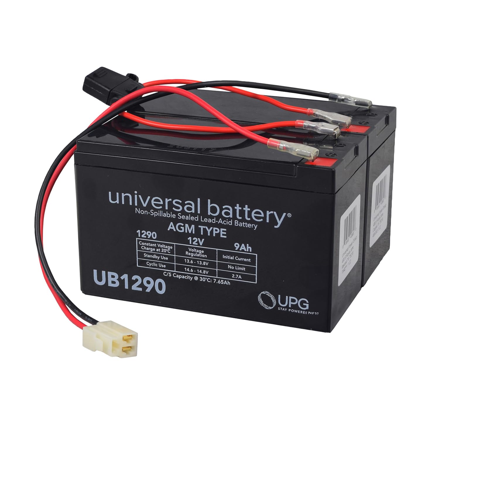 AlveyTech 24 Volt Battery Pack for Razor Pocket Rocket (9 Ah, Versions 27+) - Set of Two 12V 9A Replacement Batteries for Electric Power Mini Mod Motorcycle, Universal Rechargeable SLA AG