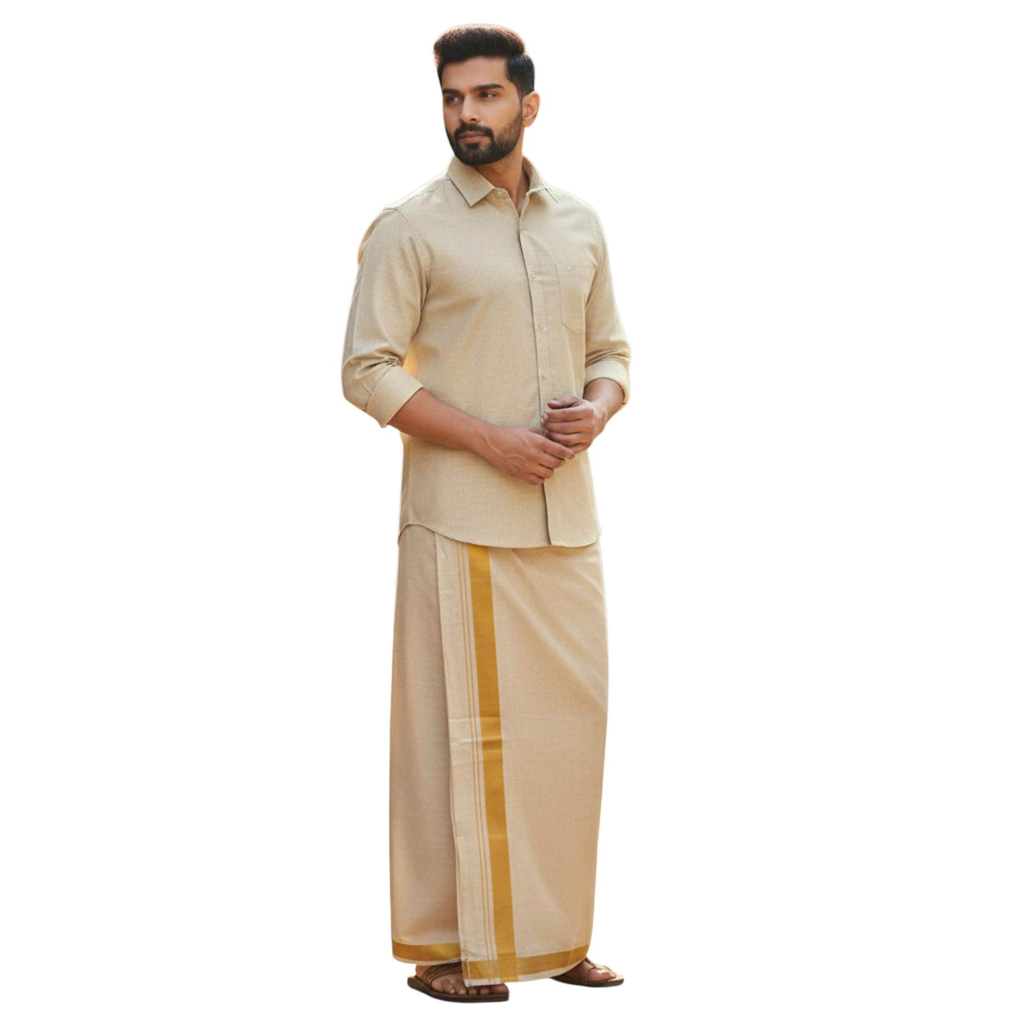 ambika stores & readymades Combo of Shirt and Dhoti | Traditional Wedding Set for Men-picture-44