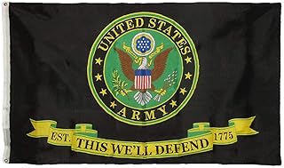 Trade Winds 3x5 U.S. Army Flag This We'll Defend Black Symbol II 150D Poly Flag 3'x5' F1860 Fade Resistant Premium