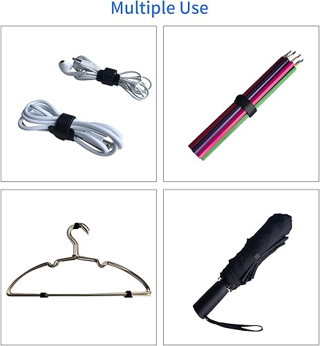 Miniatura 4 de 8 Inches Multi-Colour Reusable Cable Ties Cord Straps Multi-Purpose Wire Ties Cord Wrap Hook and Loop Organizer Cable Management,Adjustable Cord