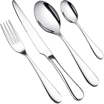 Wujo Ensemble De Couverts En Acier Inoxydable Avec Couteau Fourchette Cuillere Cuillere A Cafe Poli Effet Miroir Passe Au Lave Vaisselle Acier Inoxydable Wj059 16pcs Amazon Fr Cuisine Maison