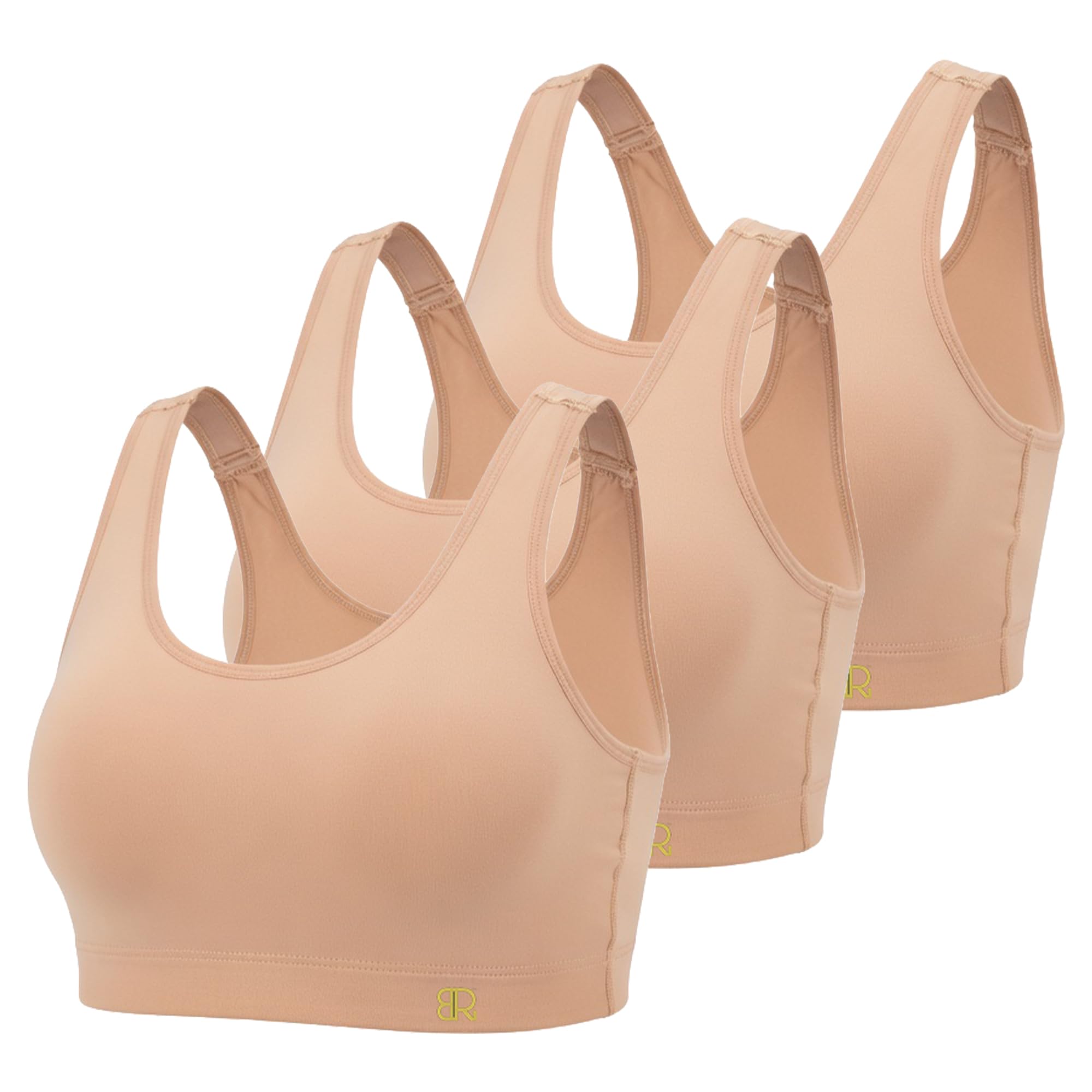 EIRICA Sports Bra for Women (Pack of 3) High Impact Full Coverage Sports Bra Wire Free Yoga Bra with Removable Pads for Women