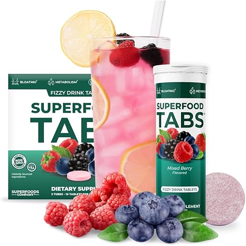 Miniatura 7 de Skinnytabs – Tabletas efervescentes depurativas - 15 Superalimentos totalmente naturales, sin laxantes, 30 porciones - Sin azúcar, bajas en