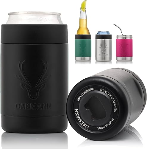 STUBiBudi - Enfriador de latas de cerveza de 12 onzas, aislante, abridor de botellas de cerveza, 3 en 1, universal, con aislamiento de latas,