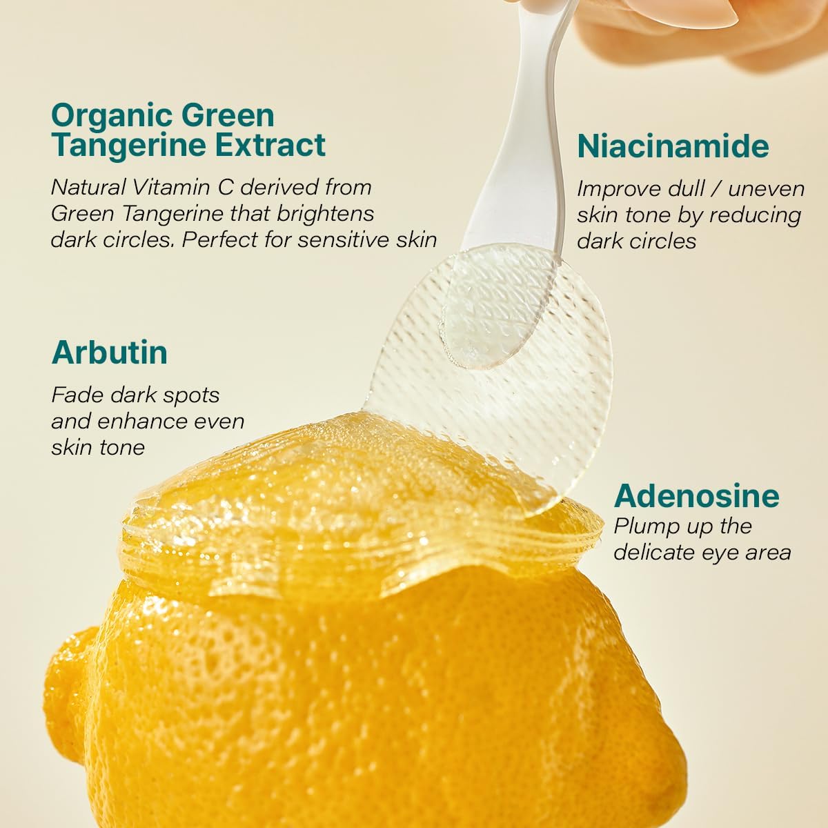Goodal Green Tangerine witamina C nawilżająca opaska na oczy | 5 minut, nawilżająca plaster żelowy (60 arkuszy)
