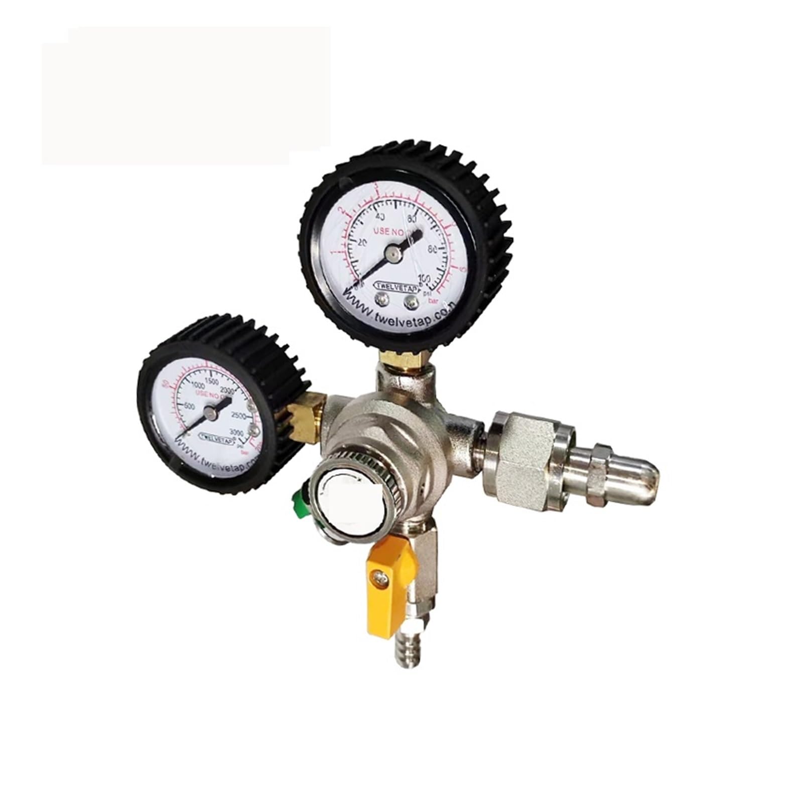 Reduktor ciśnienia CO2, Regulator CO2 Reduktor ciśnienia piwa Homebrew Regulator Podwójny manometr - Kegerator piwa z beczki z ciśnieniowym zaworem bezpieczeństwa