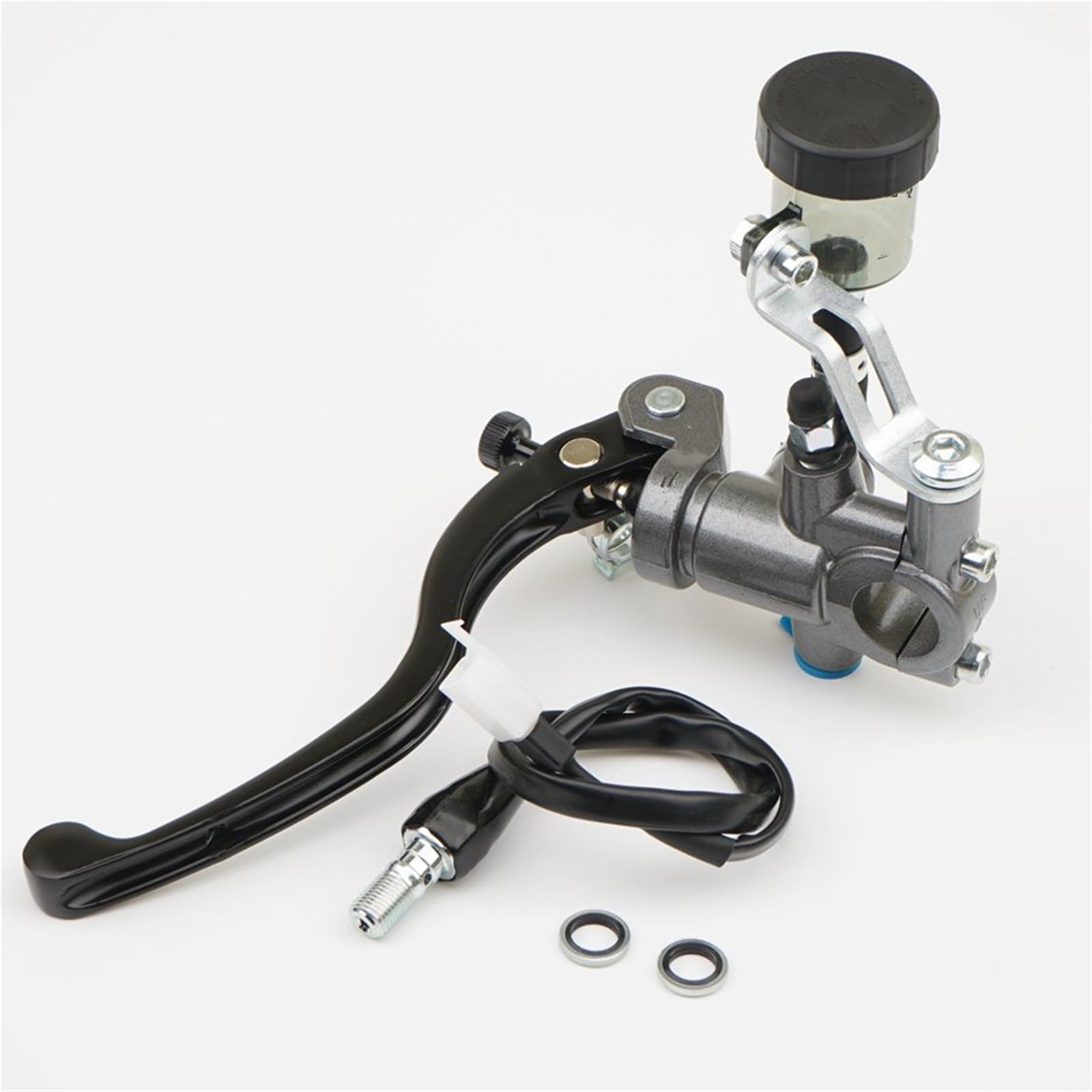 IUKMR Motorcycle Clutch Brake Lever Motorcycle Brake Master Cylinder Lever Hydraulic Clutch 17.5mm Piston 22mm Universal(Left Gray)