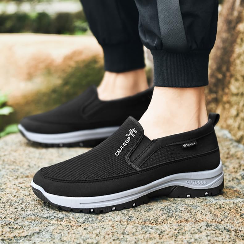 Men's Solid Color Slip-On Walking Shoes - Breathable, Durable & Comfortable for Outdoor & Daily Use4