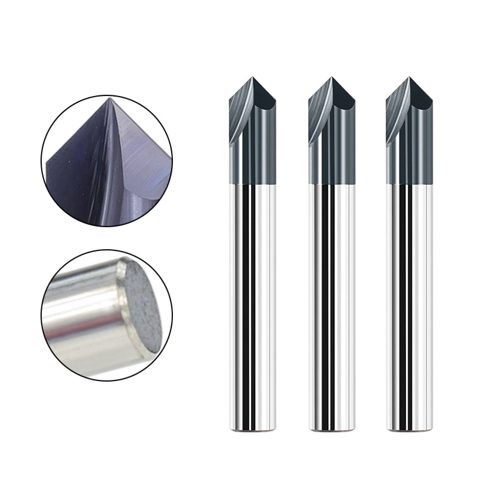 Fresa A Smusso 90° In Metallo Duro - 2 Taglienti Per Fresatura Di Precisione (5x50mm) - Foto 6