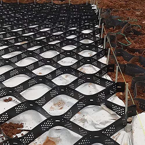 BBHW Georrejilla de Grava Geomalla de Rejilla de Tierra de Panal, Adoquines Permeables de Polietileno Extra Grandes de 5 Cm de Espesor, Georrejilla, 5m / 6m / 7m / 8m / 9m / 10m de Largo
