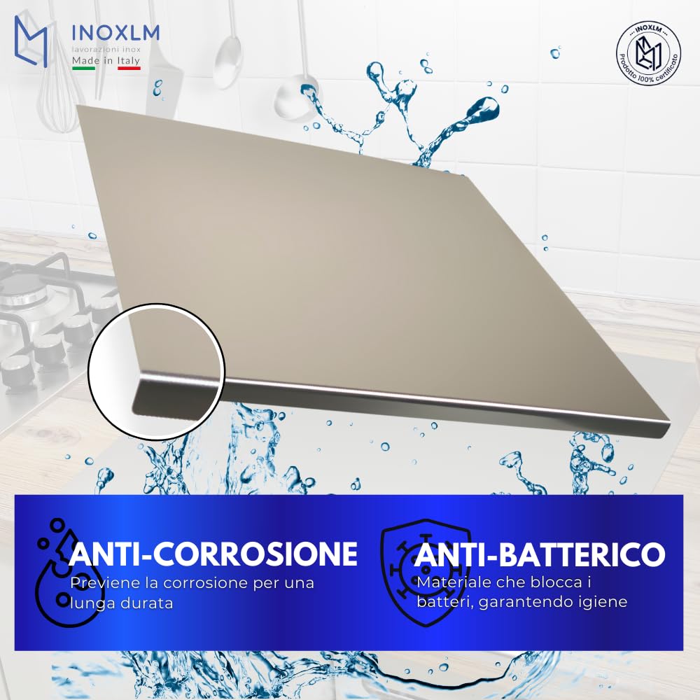 INOXLM Spianatoia in Acciaio Inox 40x50 Piega 2 cm