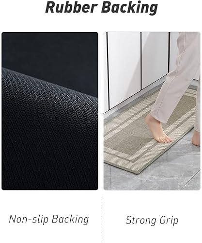 Miniatura 2 de Alfombras de cocina lavables, con parte trasera de goma antideslizante, tapetes absorbentes para piso de cocina delante del fregadero, tapetes de