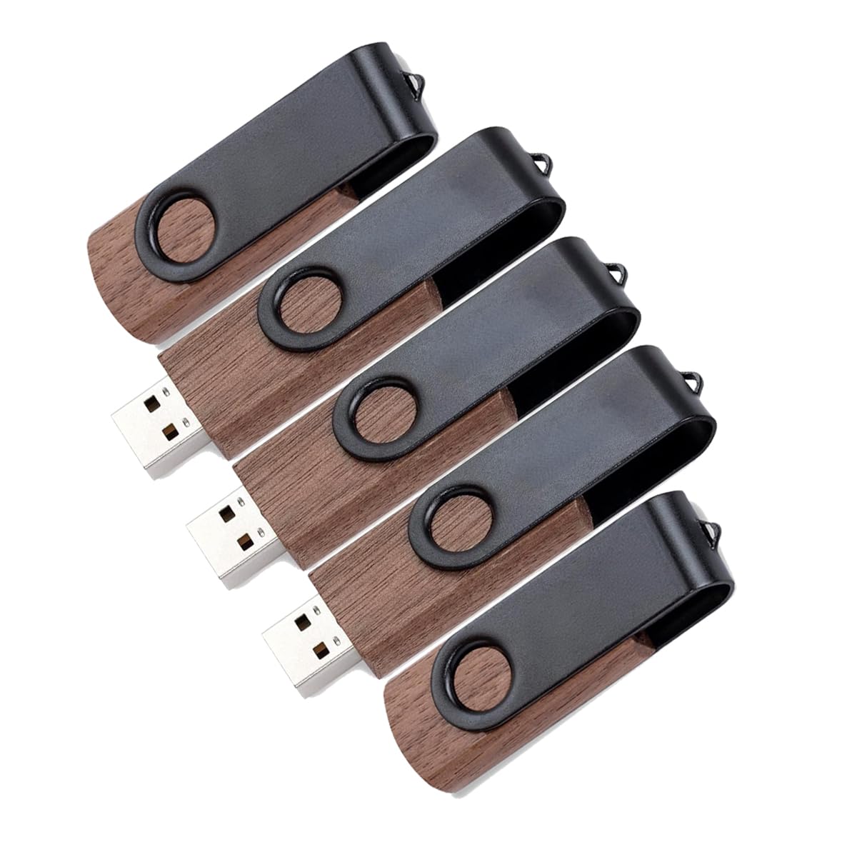 A Plus Memorias USB 3.0 de Alta Velocidad (5 Unidades) - Combinación Madera/Metal, Estilo Empresarial Oscuro (32, GB)