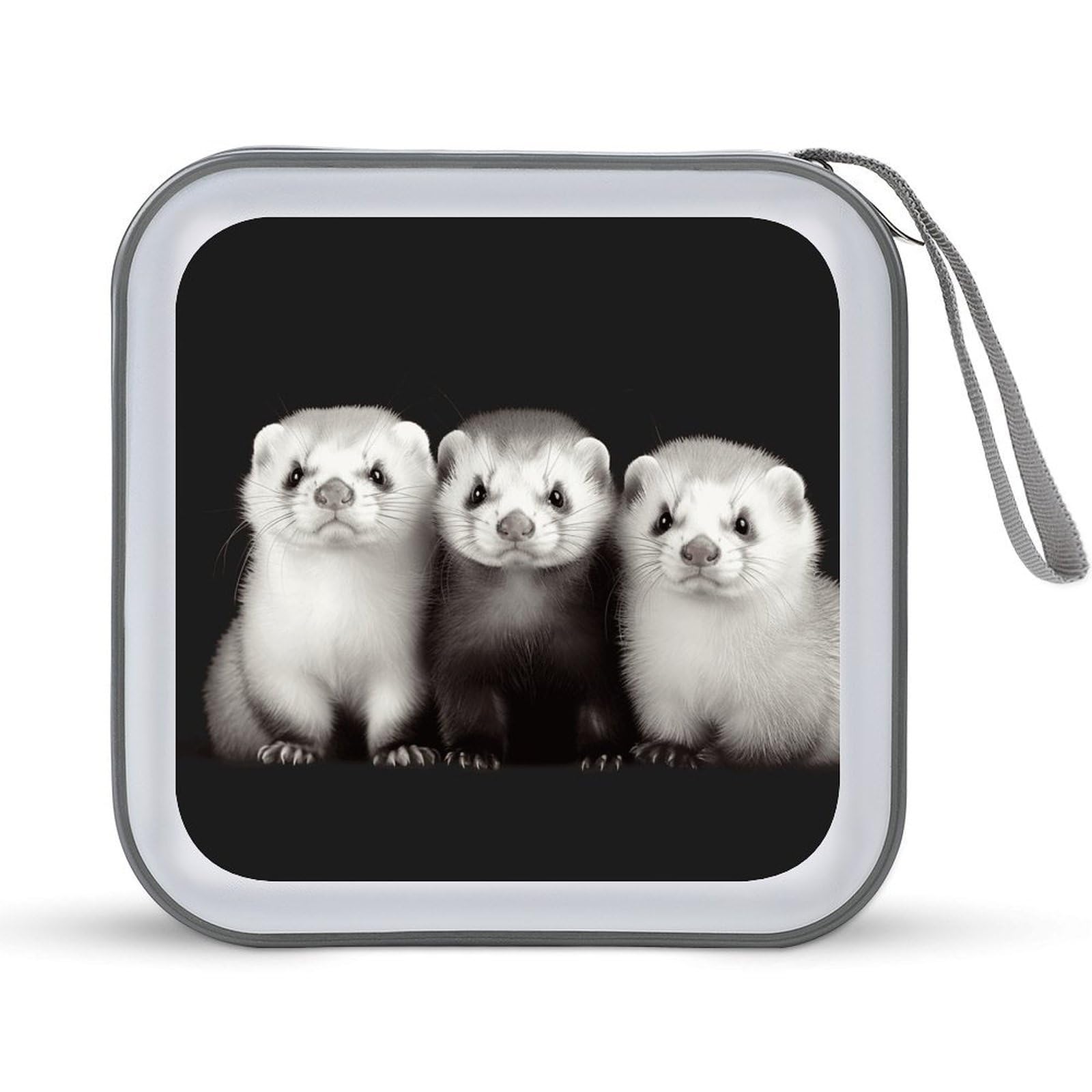 VstaDank Ferrets DVD Case 40 Capacity Protective Storage Organizer Binder Booklet Album Portable Disc Wallet Car CD Disc Holder Hard Plastic CD Case CD DVD Case Holder