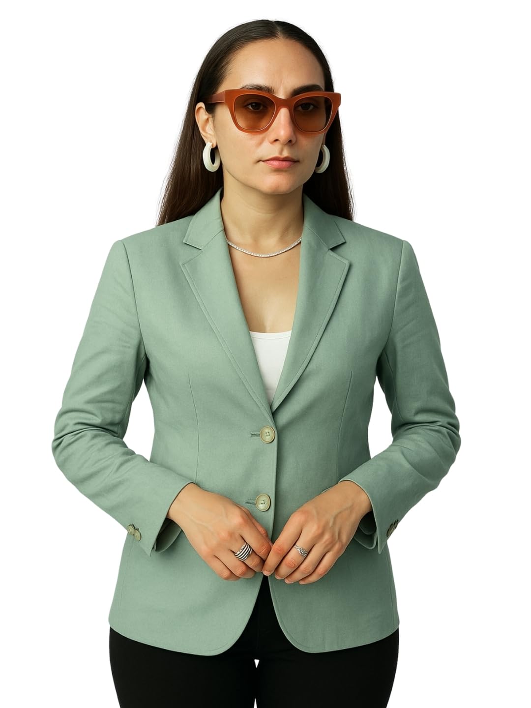 Women's Blazer Linen Cotton Green Blazer :- XXLSBlazer179color6-image-20