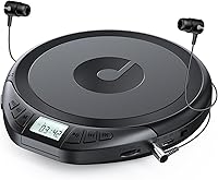 Vista 1 de Gueray CD Player Portable CD Dsicman: with Earphones for Car with Anti-Skip Shockproof with LCD Display Support PROG Memory Repeat Function (Black)