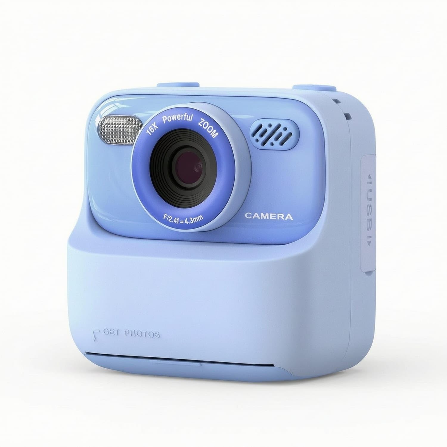 Thermal Printing Instant Print Camera with Screen Portable Instant Print Camera Compact Handheld for Children, Children, Toddlers, Travel, Parties, Playroom, Blue-image-18