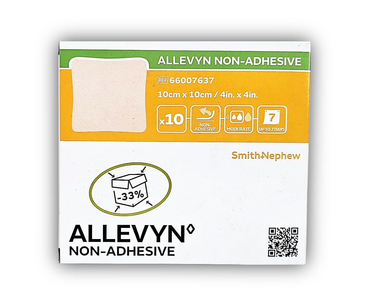 Allevyn Non Adhesive 10 x 10 cm – Effective Allevyn cerotto – Long Lasting 7 Day Use – 10 unità per confezione