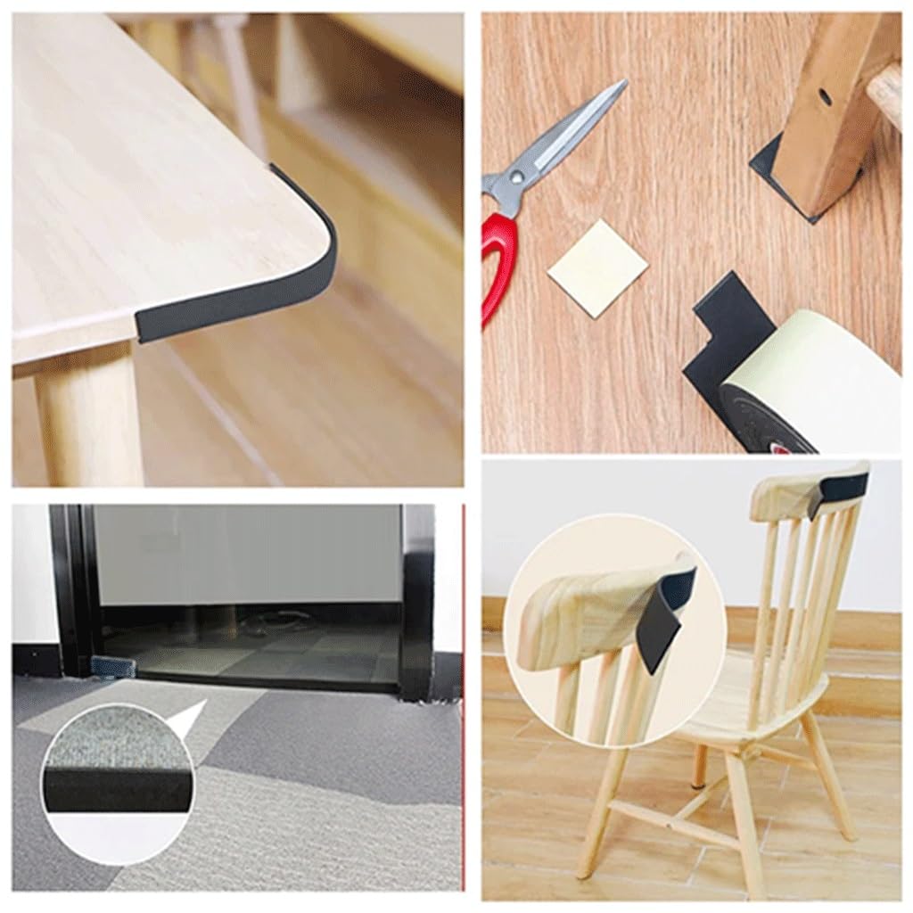 Cinta de espuma autoadhesiva, Cinta de goma EVA negra con esponja, fuerte adhesivo anticolisión for puertas y ventanas, burletes, accesorios(2M x 10mm x 10mm)