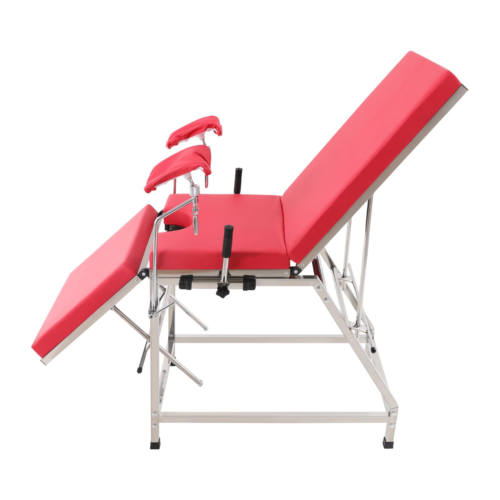 Sedia ginecologica, sedia da esame GYN, schienale e gamba, design regolabile, max 200 kg, per cliniche, ospedali (rosso)