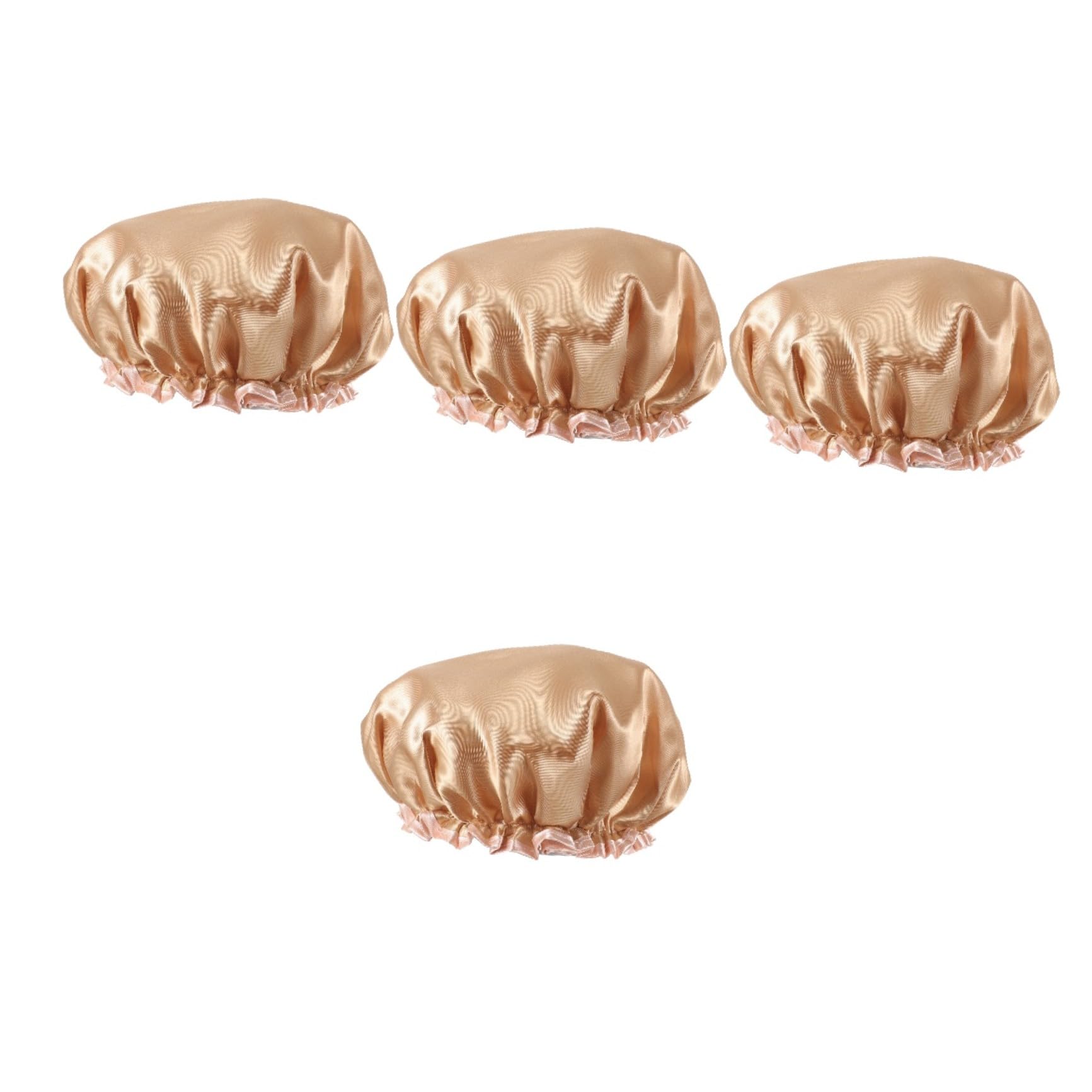 minkissy 4piezas Gorro De Para Mujeres Reutilizable y Sombrero De Baño Para Cabello y Protección Para Spa y Cocina Color Champán
