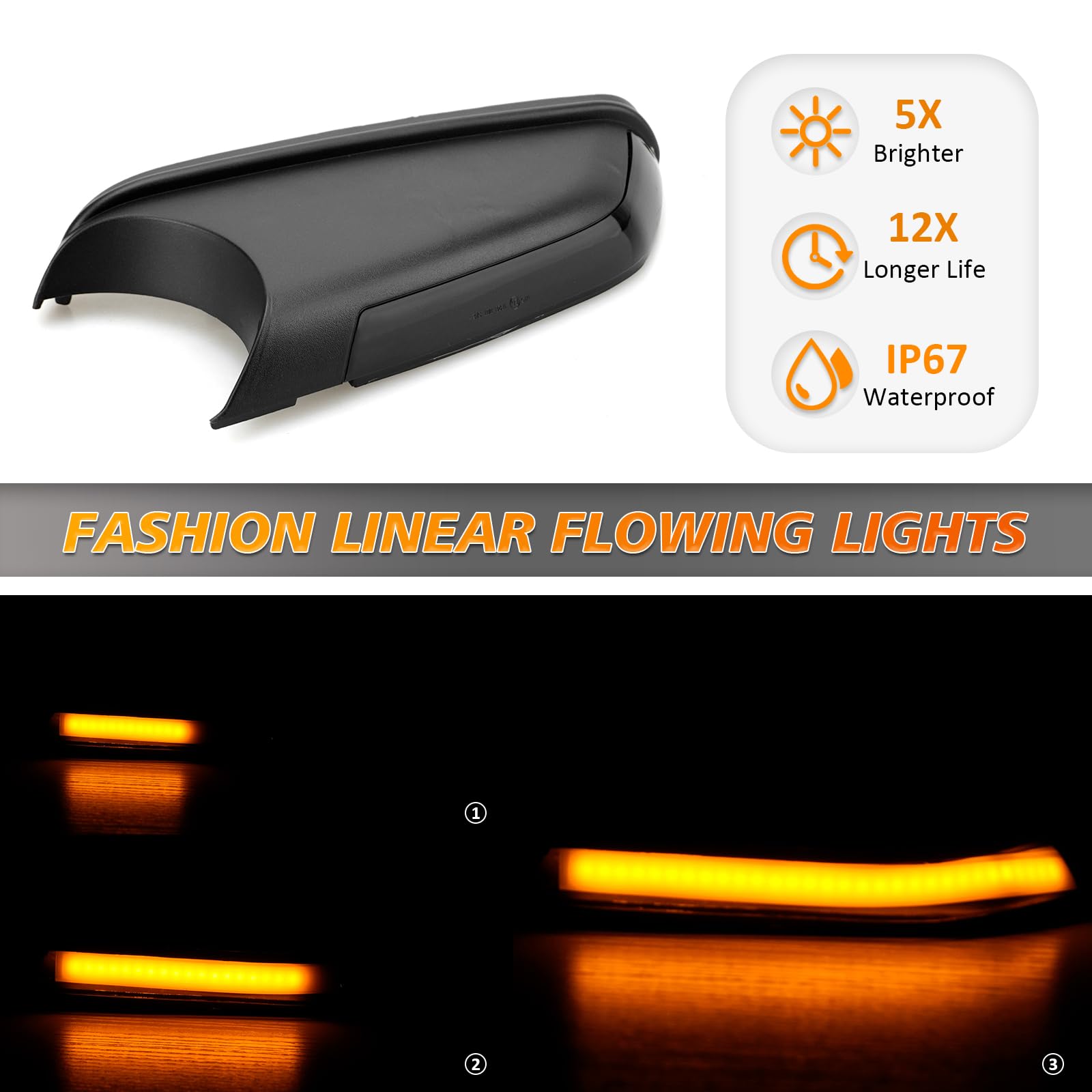 D-Lumina luci LED per indicatori di direzione dinamici per specchietto laterale,indicatori di direzione sequenziali,Compatibile con Volkswagen Polo mk4 FL Volkswagen Vento Skoda Octavia
